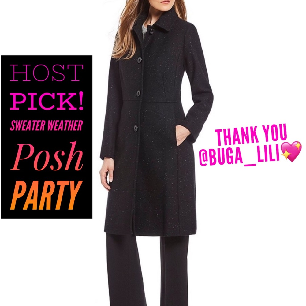 :: Preston & York Black Trench Coat - Picture 1 of 8